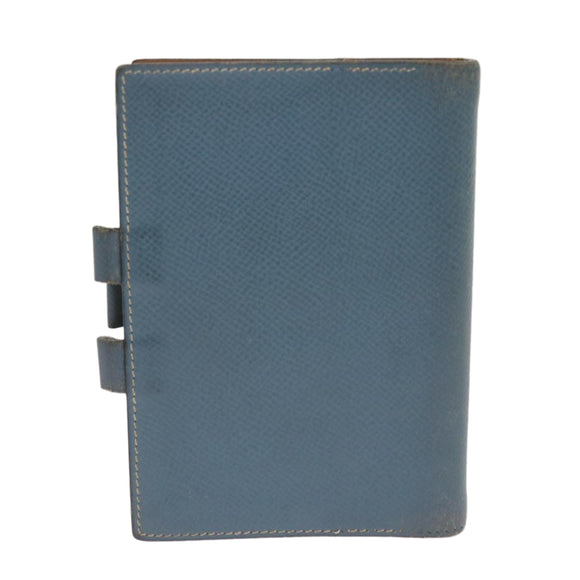 HERMES Agenda GM Day Planner Cover Leather Blue Auth am5960