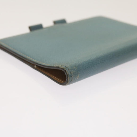 HERMES Agenda GM Day Planner Cover Leather Blue Auth am5960
