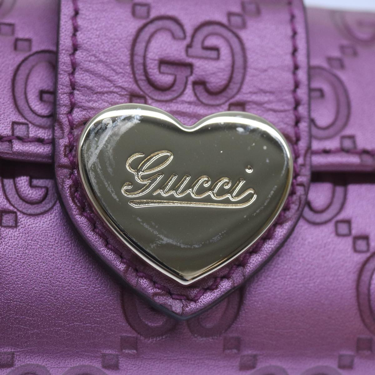 GUCCI GG Canvas Guccissima Key Case Pink 203551 Auth am5963A