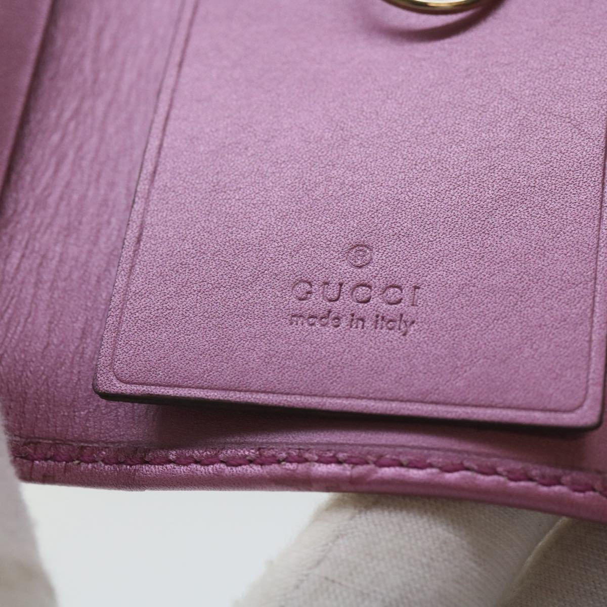 GUCCI GG Canvas Guccissima Key Case Pink 203551 Auth am5963A