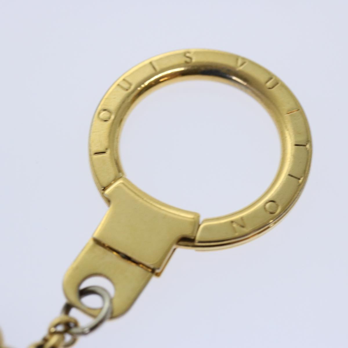 LOUIS VUITTON Monogram Porte Cles Pastille Charm Gold Tone M65387 LV Auth am5965