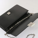 GIVENCHY Chain Shoulder Bag Leather Black Auth am5976-15