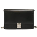 GIVENCHY Chain Shoulder Bag Leather Black Auth am5976-2