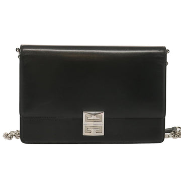 GIVENCHY Chain Shoulder Bag Leather Black Auth am5976 - 0