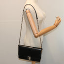 GIVENCHY Chain Shoulder Bag Leather Black Auth am5976-21