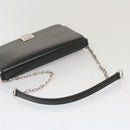 GIVENCHY Chain Shoulder Bag Leather Black Auth am5976-7