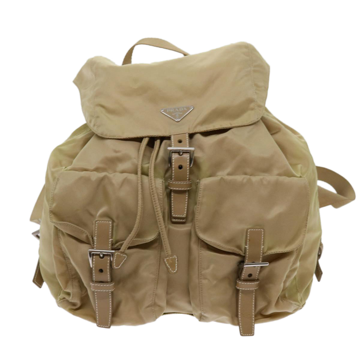 PRADA Backpack Nylon Beige Auth am5991 - 0