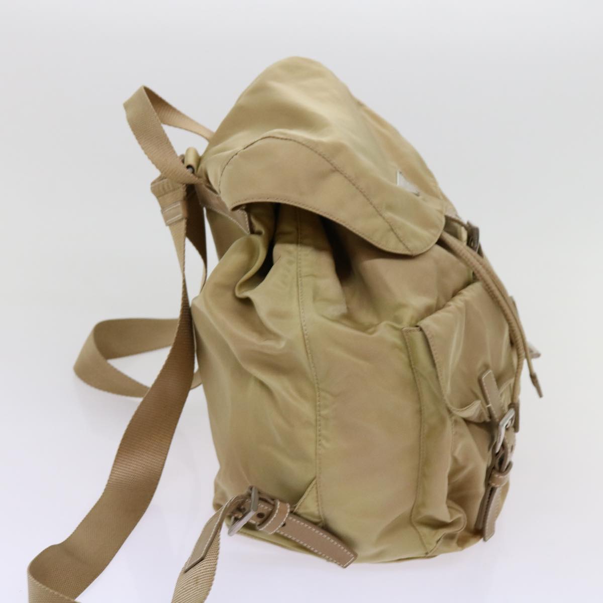 PRADA Backpack Nylon Beige Auth am5991