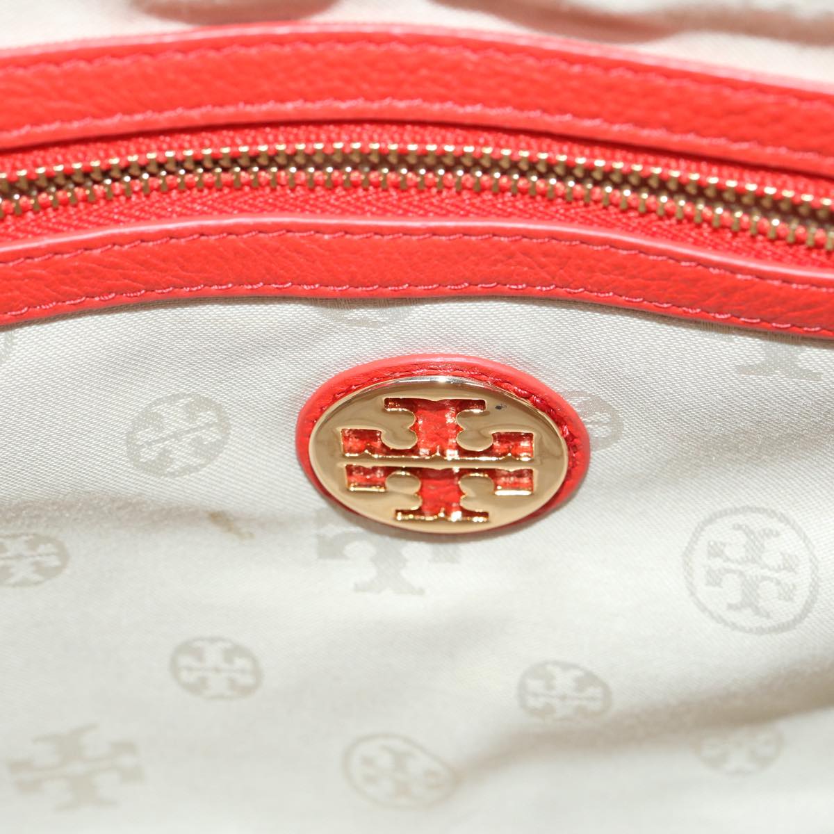 TORY BURCH Tote Bag Leather 2way Red Auth am5995