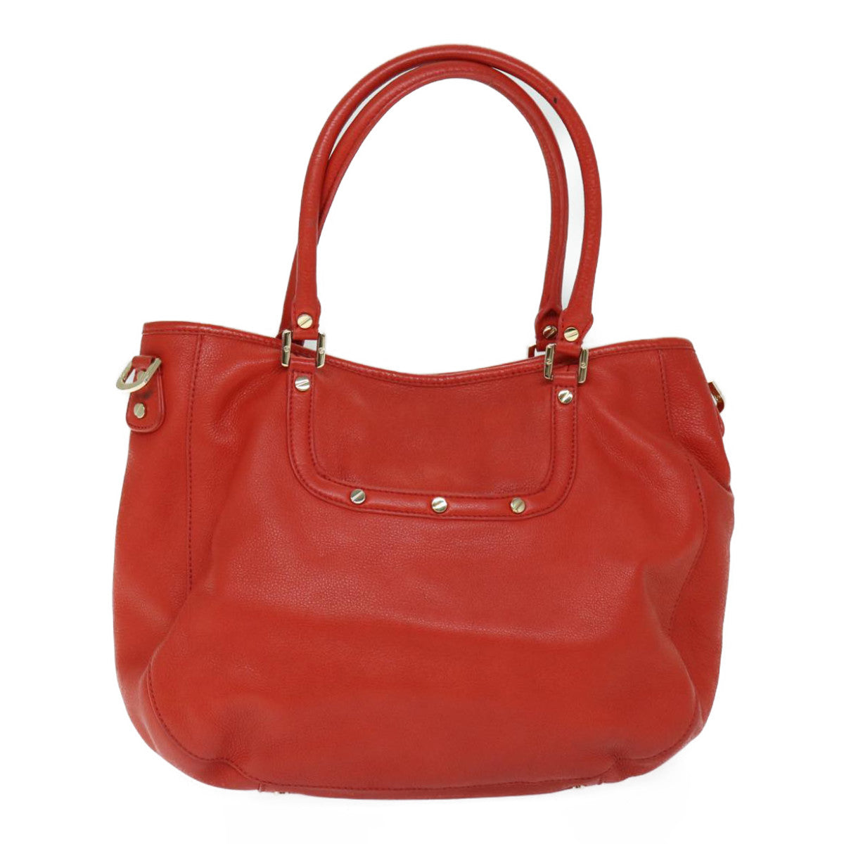 TORY BURCH Tote Bag Leather 2way Red Auth am5995