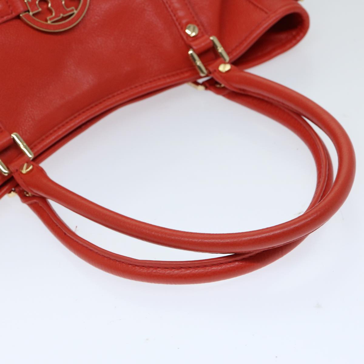 TORY BURCH Tote Bag Leather 2way Red Auth am5995