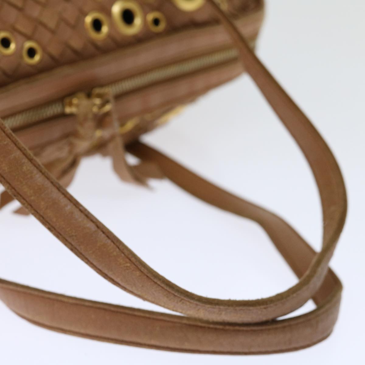 BOTTEGA VENETA INTRECCIATO Shoulder Bag Leather Brown Auth am5996