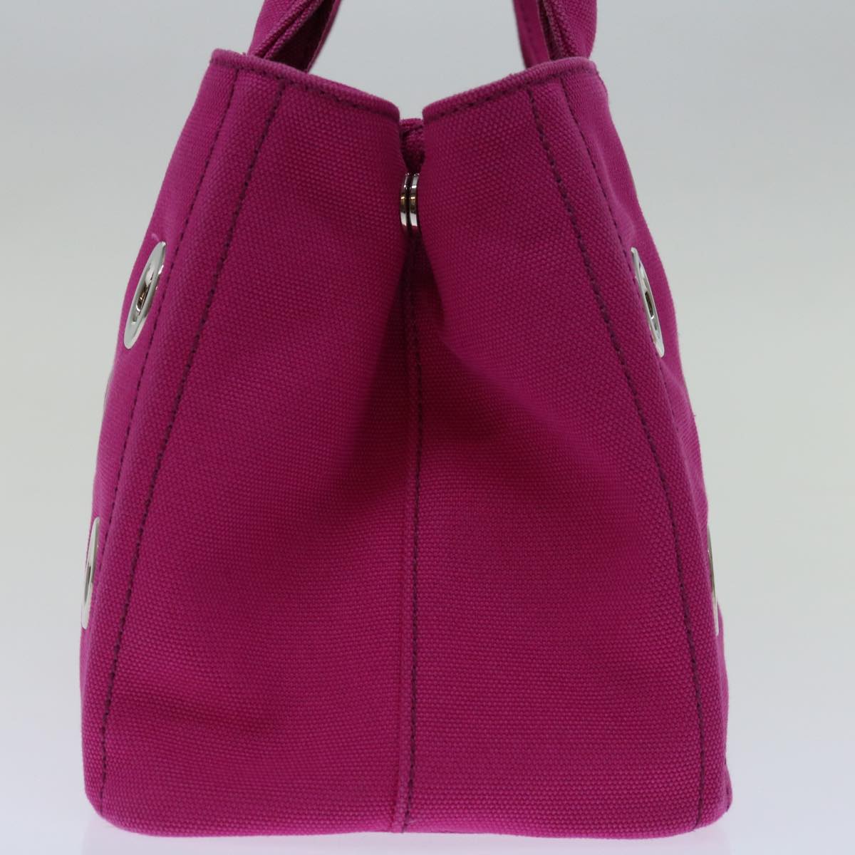 PRADA Canapa Grommet Hand Bag Canvas 2way Pink 1BG439 Auth am6007