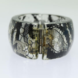 CHANEL COCO Mark Bracelet Black CC Auth am6015 - 0