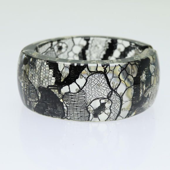 CHANEL COCO Mark Bracelet Black CC Auth am6015