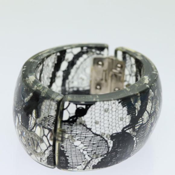 CHANEL COCO Mark Bracelet Black CC Auth am6015