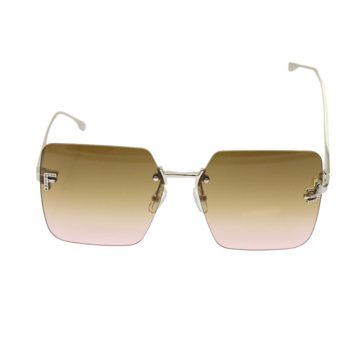 FENDI Sunglasses metal Brown Auth am6017 - 0