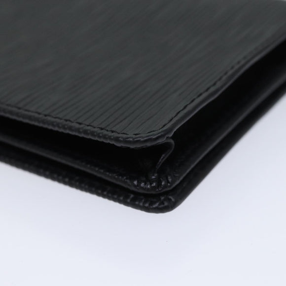LOUIS VUITTON Epi Porte Cartes Credit Long Wallet Black M63212 LV Auth am6036V