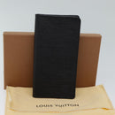 LOUIS VUITTON Epi Porte Cartes Credit Long Wallet Black M63212 LV Auth am6036V-12