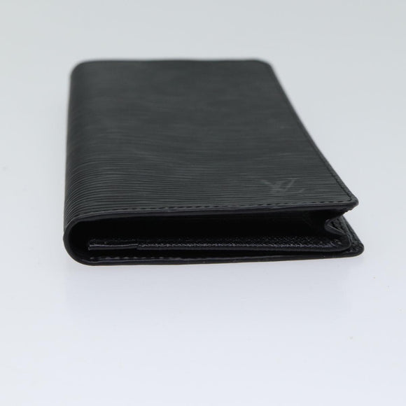 LOUIS VUITTON Epi Porte Cartes Credit Long Wallet Black M63212 LV Auth am6036V