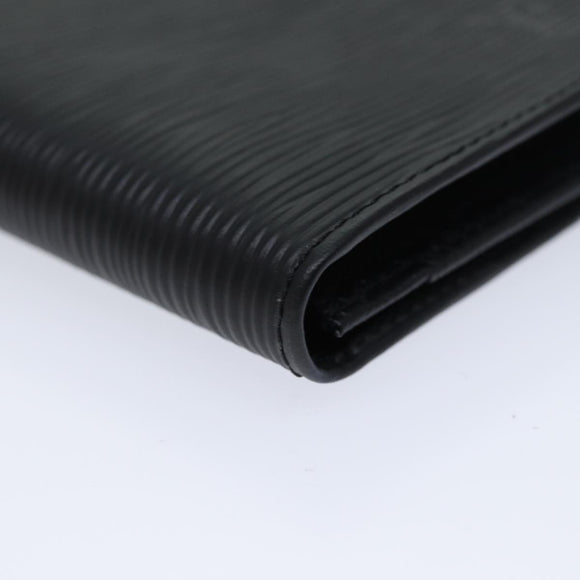 LOUIS VUITTON Epi Porte Cartes Credit Long Wallet Black M63212 LV Auth am6036V