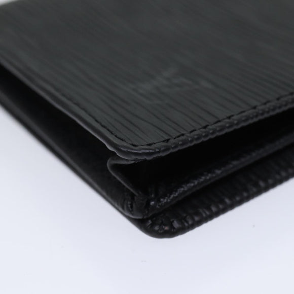 LOUIS VUITTON Epi Porte Cartes Credit Long Wallet Black M63212 LV Auth am6036V