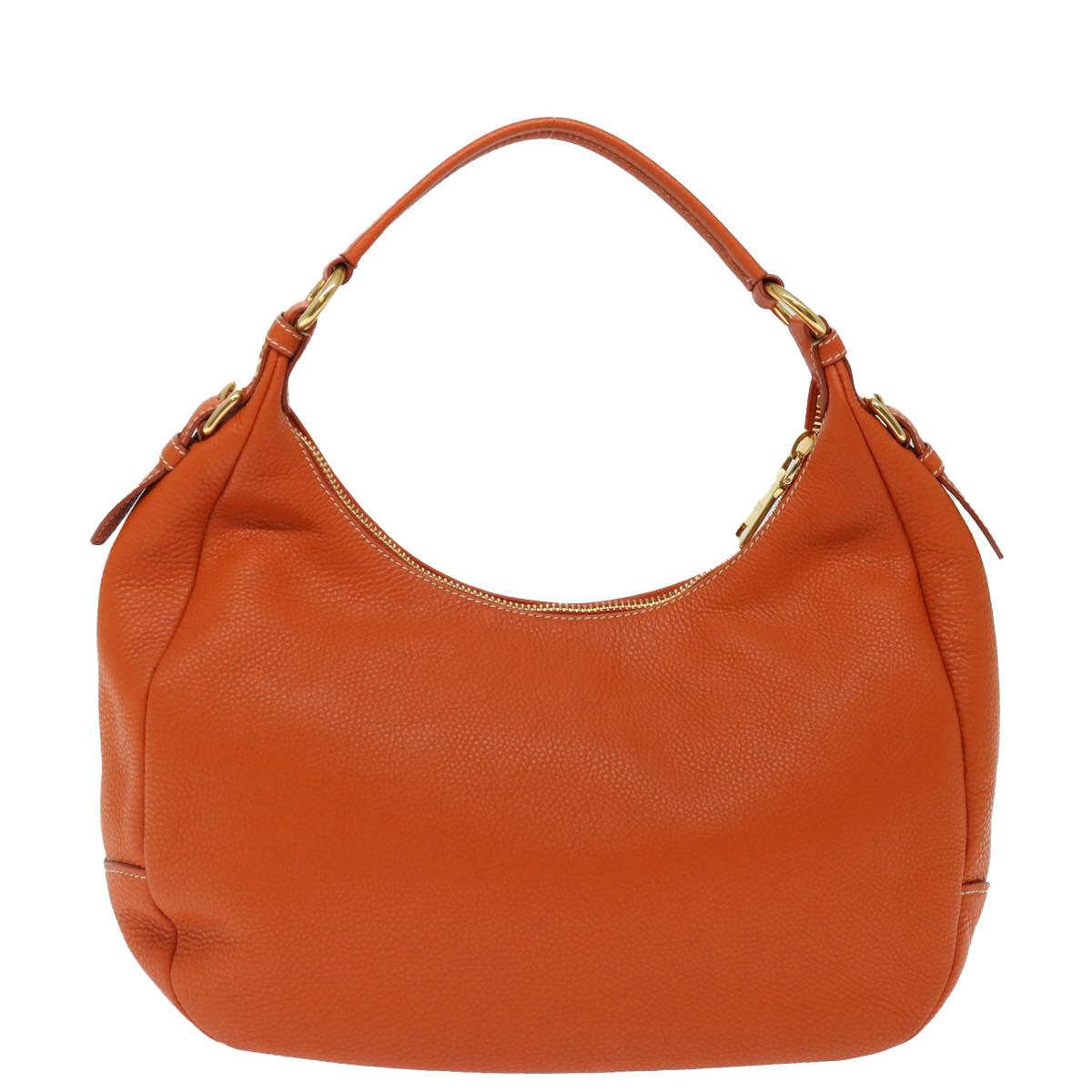 PRADA Shoulder Bag Leather Orange Auth am6047 - 0