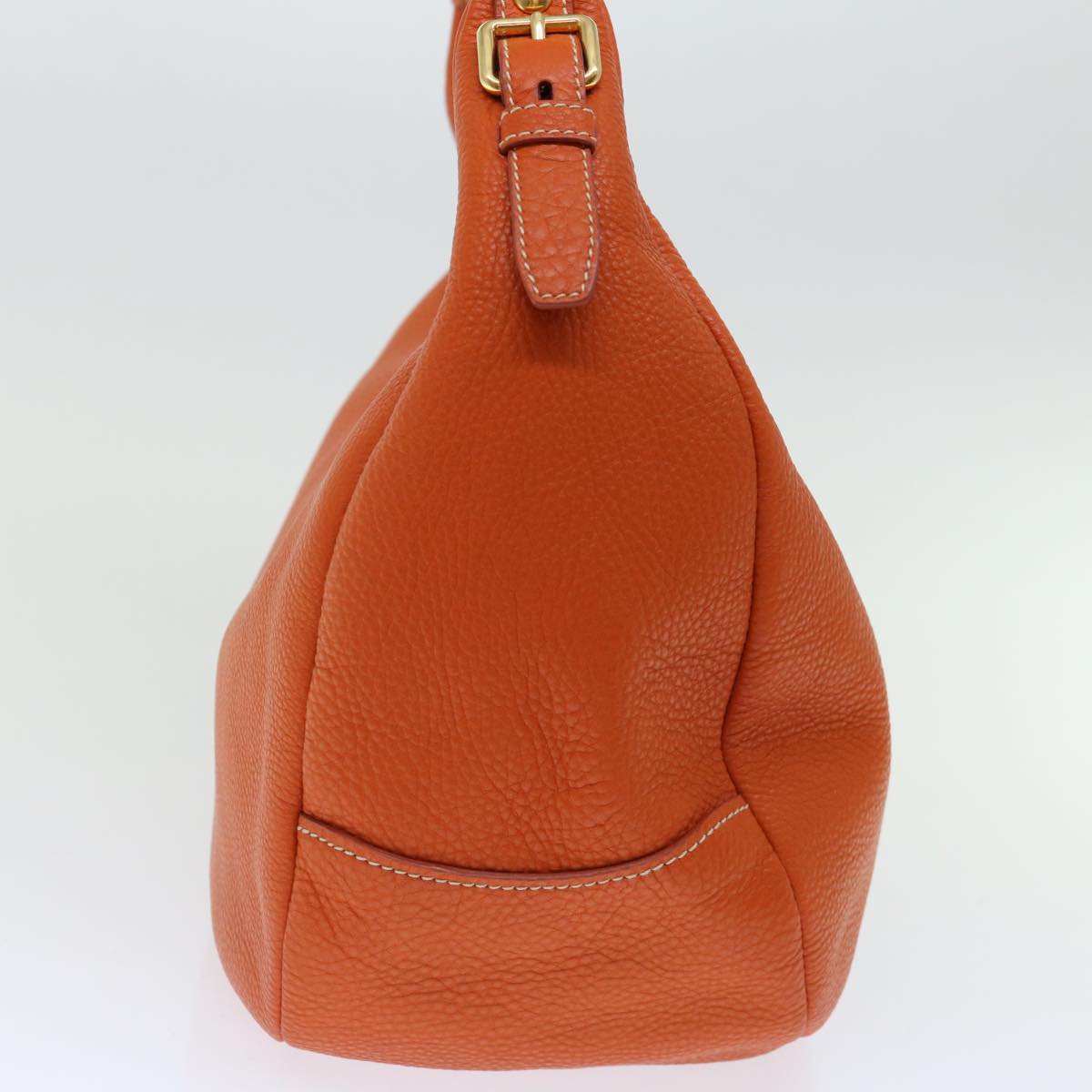 PRADA Shoulder Bag Leather Orange Auth am6047