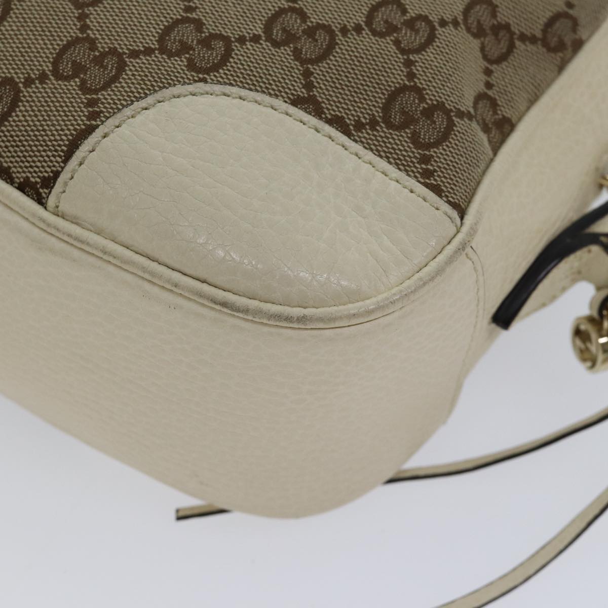 GUCCI GG Canvas Shoulder Bag Outlet Beige 449413 Auth am6051