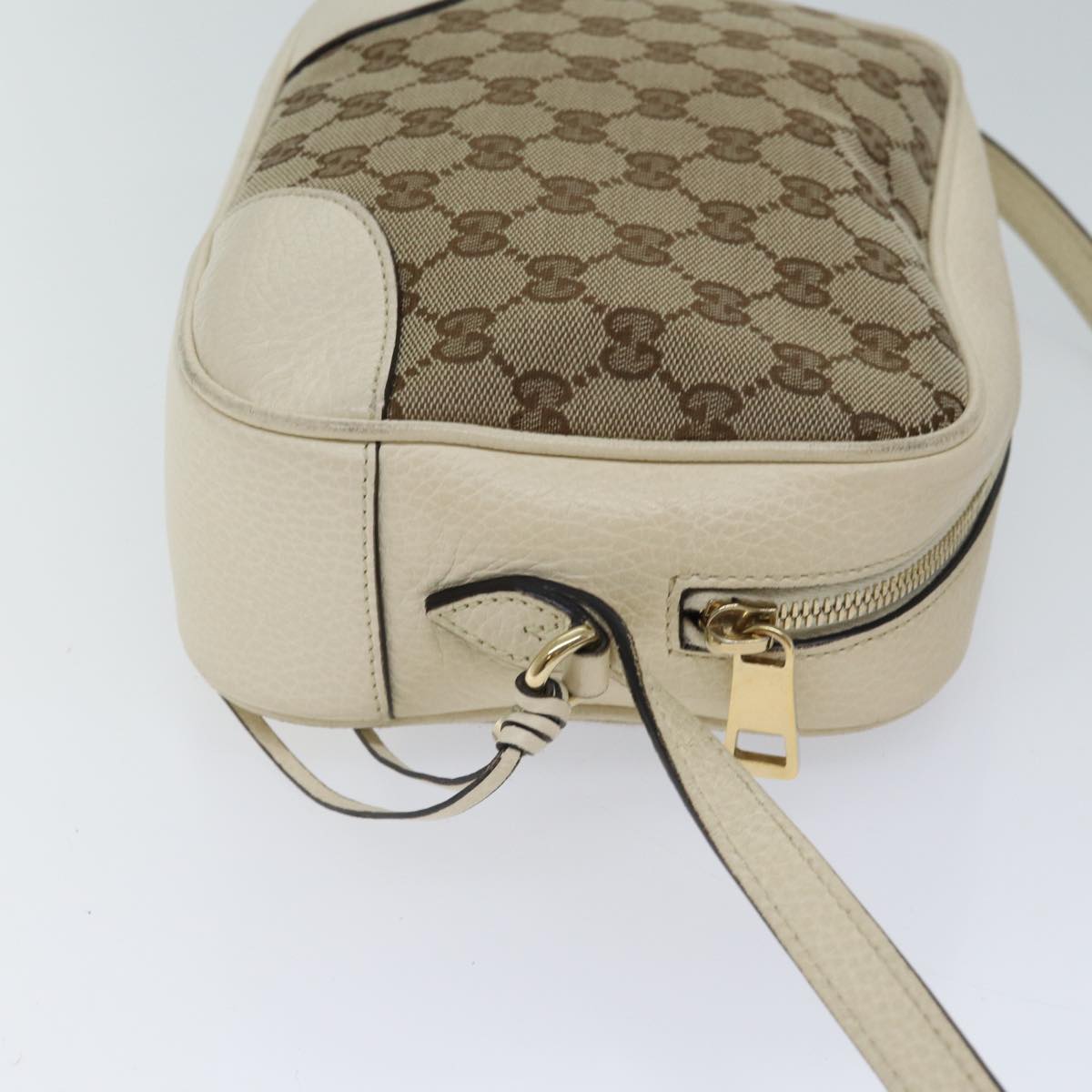 GUCCI GG Canvas Shoulder Bag Outlet Beige 449413 Auth am6051