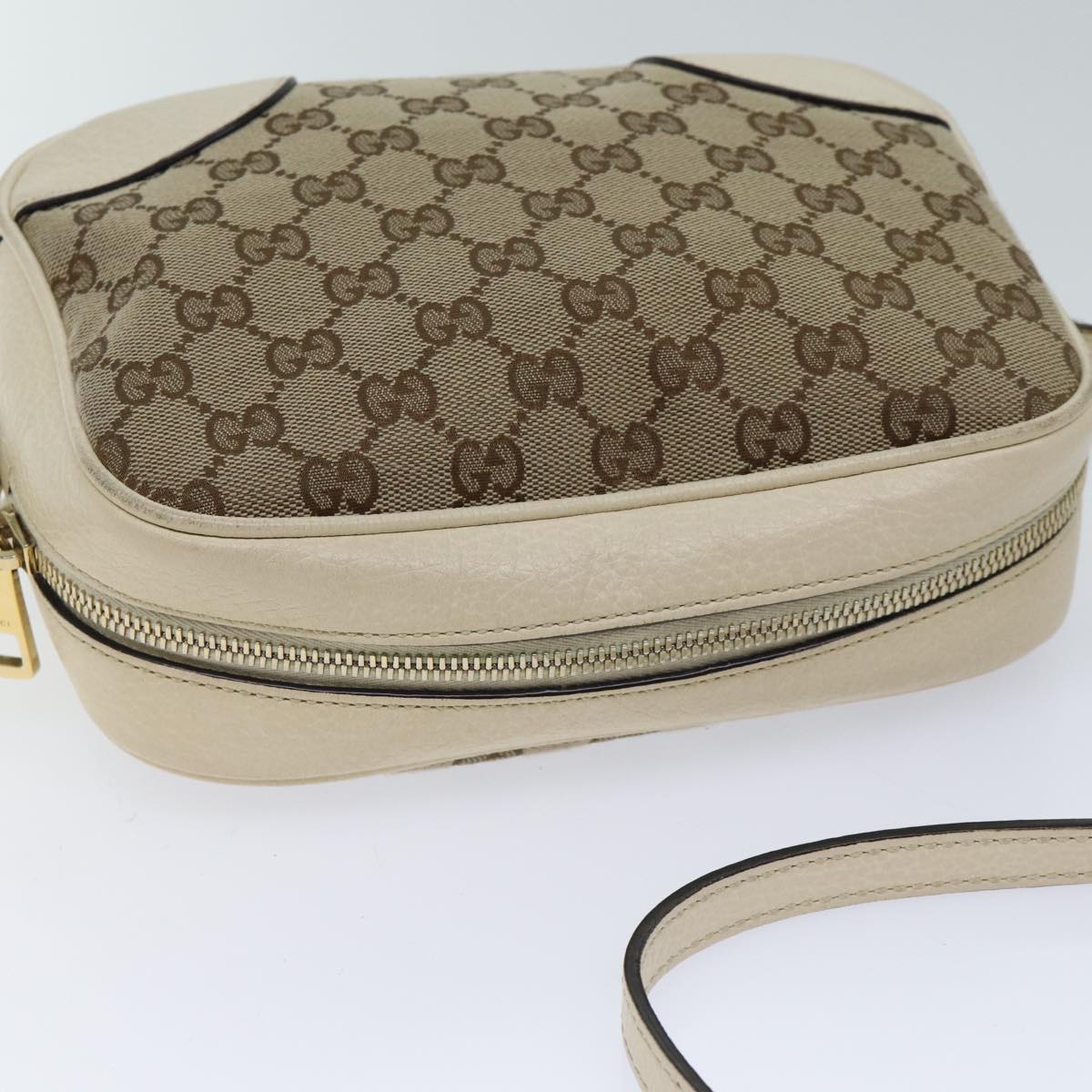 GUCCI GG Canvas Shoulder Bag Outlet Beige 449413 Auth am6051