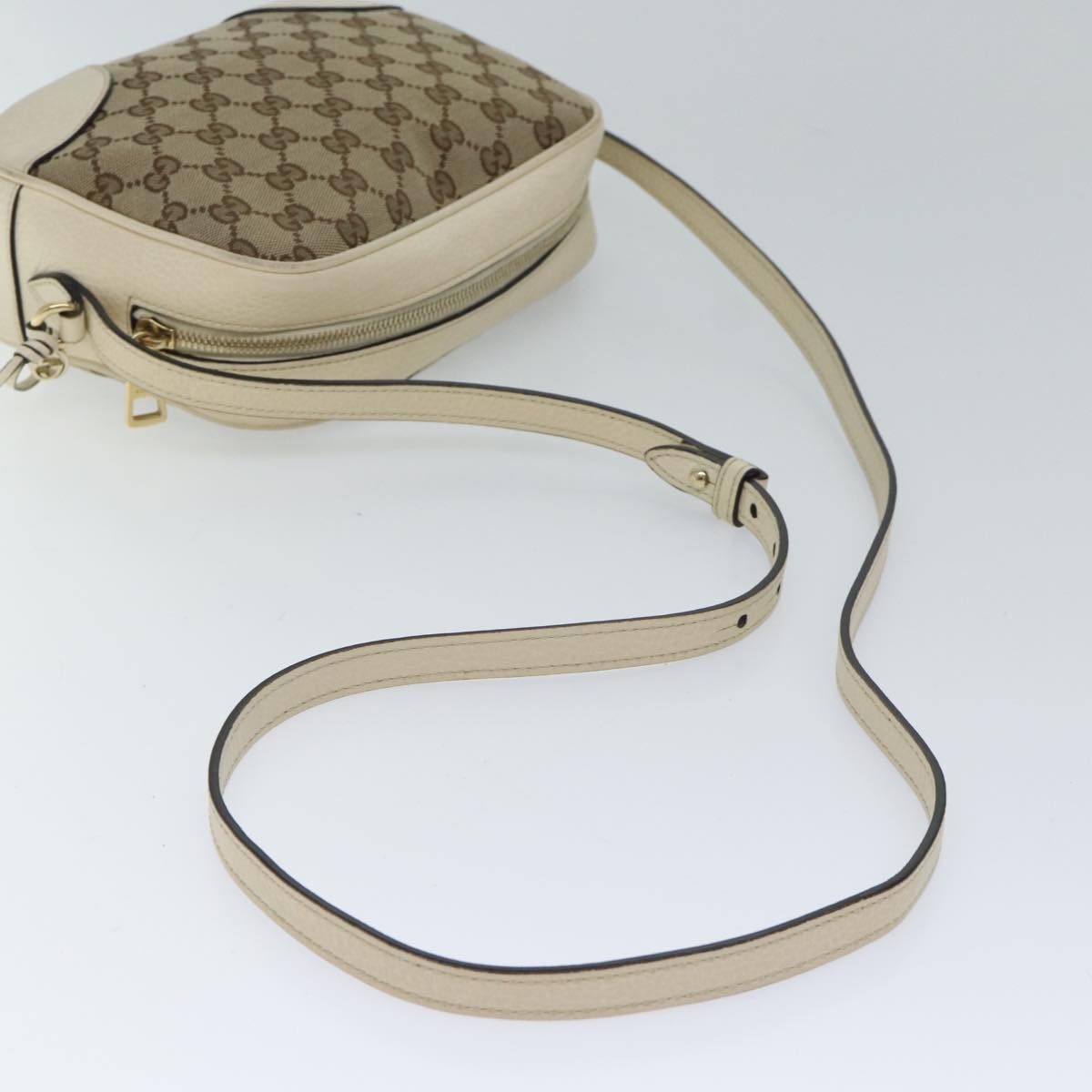 GUCCI GG Canvas Shoulder Bag Outlet Beige 449413 Auth am6051