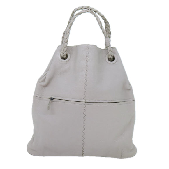 BOTTEGA VENETA INTRECCIATO Hand Bag Leather White 147716 Auth am6052