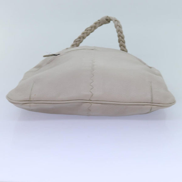 BOTTEGA VENETA INTRECCIATO Hand Bag Leather White 147716 Auth am6052