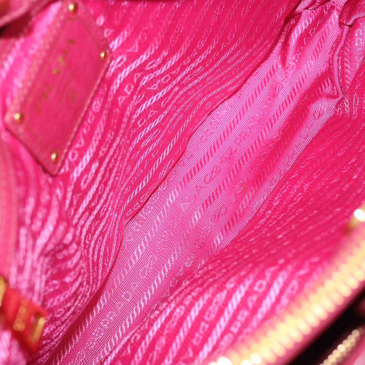 PRADA Hand Bag Leather 2way Pink Auth am6057