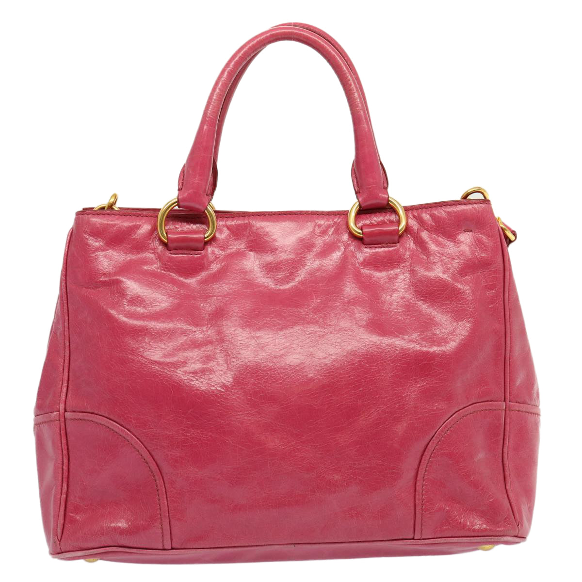 PRADA Hand Bag Leather 2way Pink Auth am6057 - 0