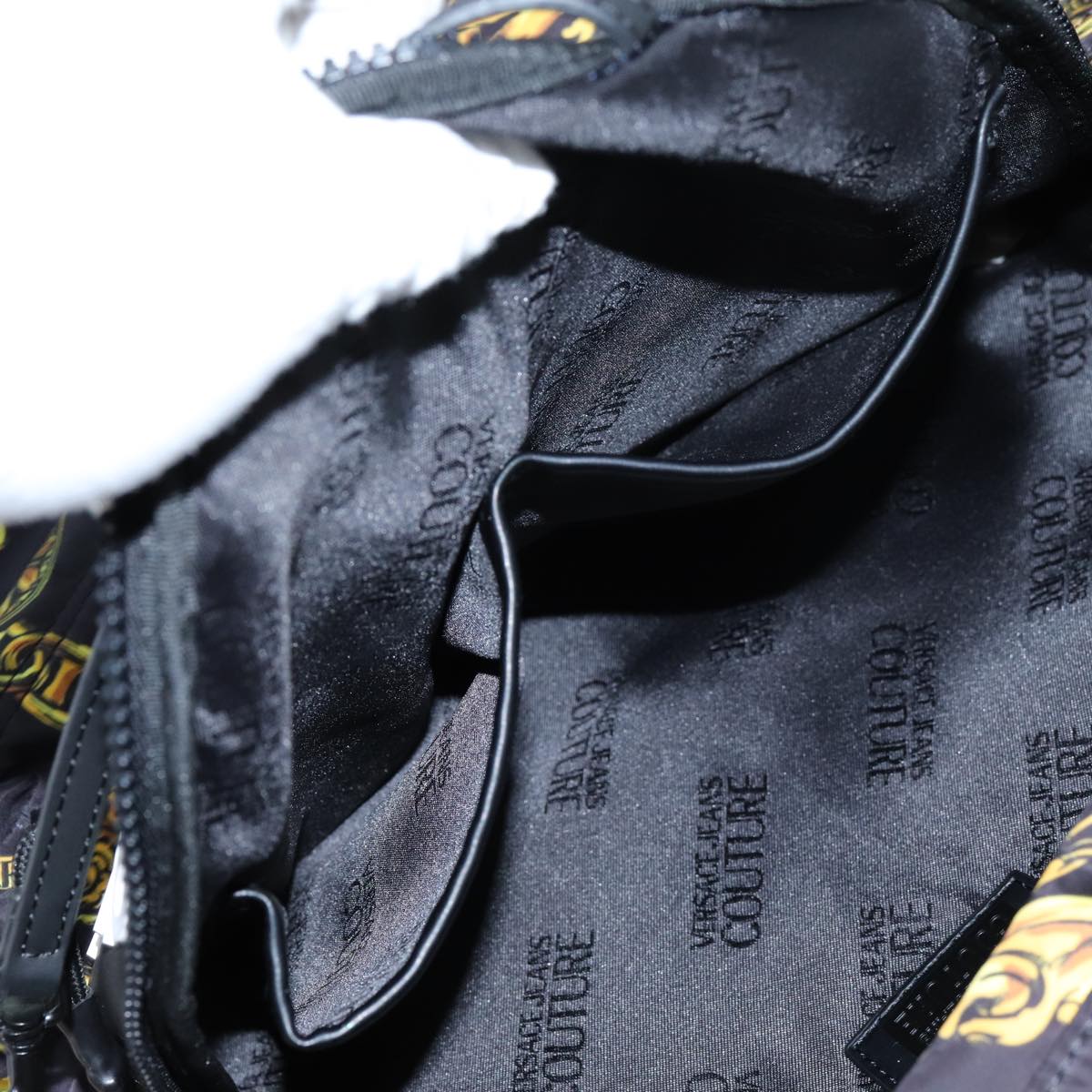 Gianni Versace Backpack Nylon Black Yellow Auth am6058