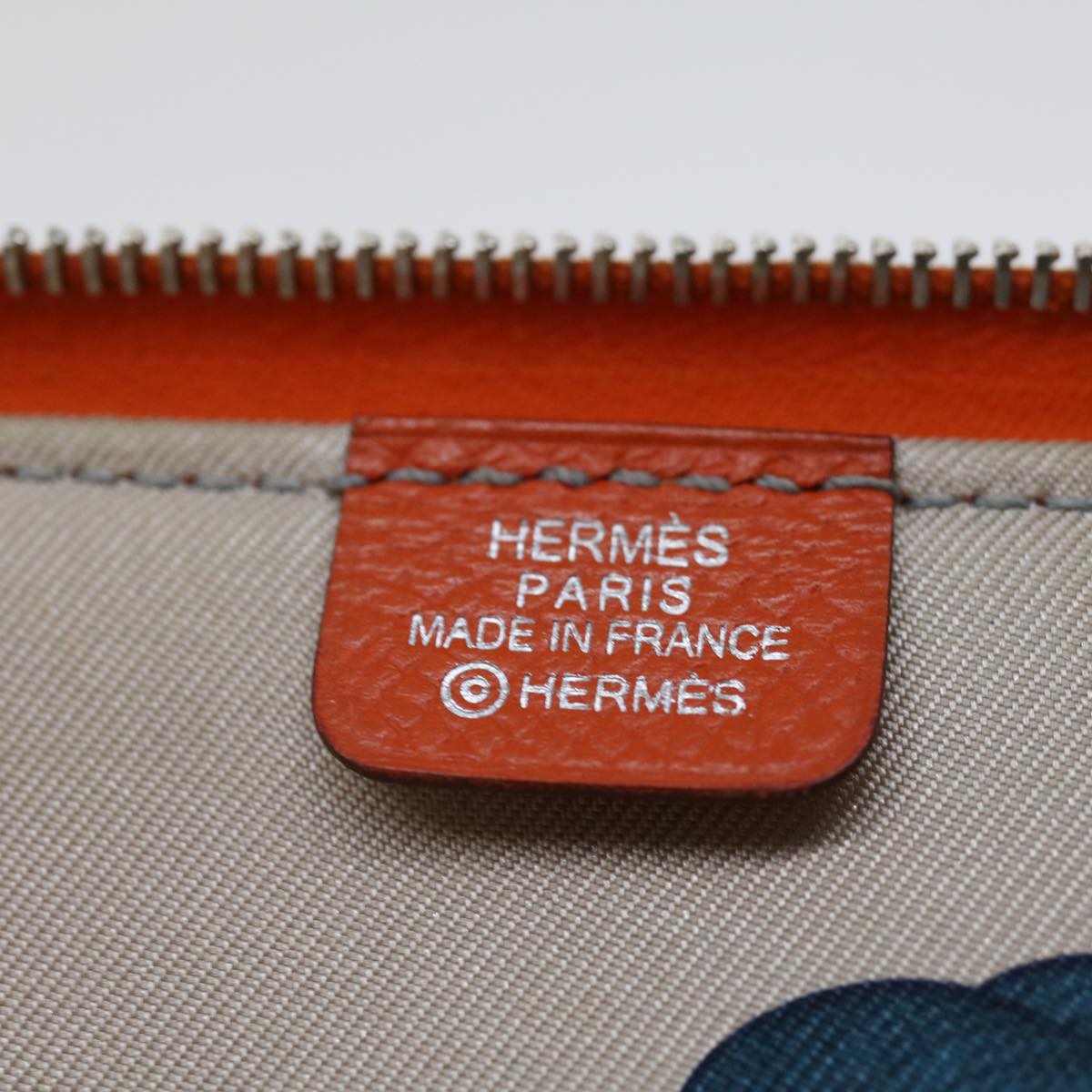 HERMES Agenda Zip Day Planner Cover Leather Orange Auth am6065