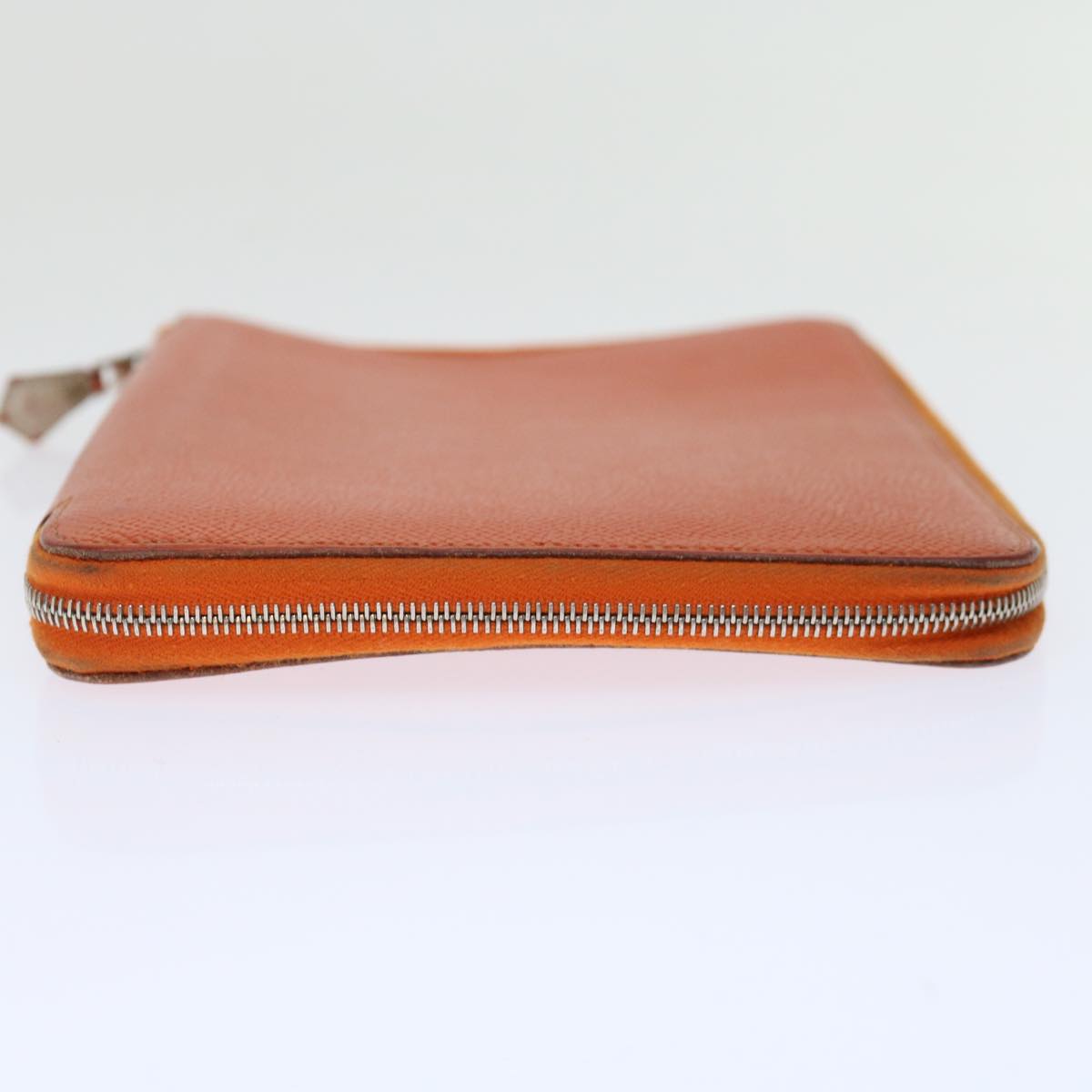 HERMES Agenda Zip Day Planner Cover Leather Orange Auth am6065