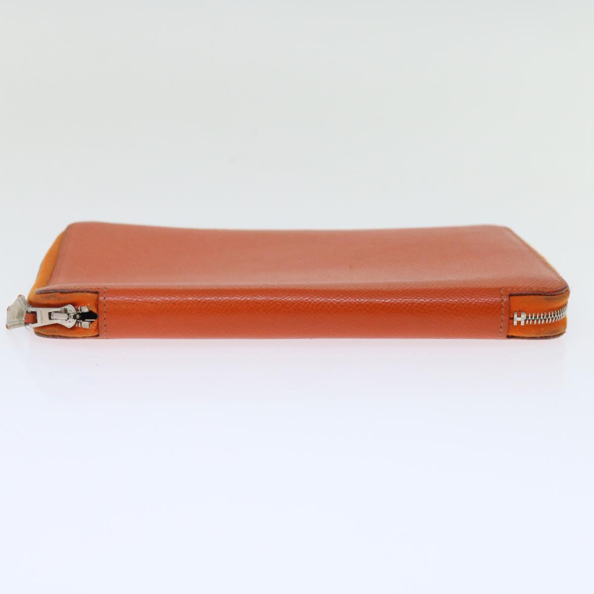 HERMES Agenda Zip Day Planner Cover Leather Orange Auth am6065