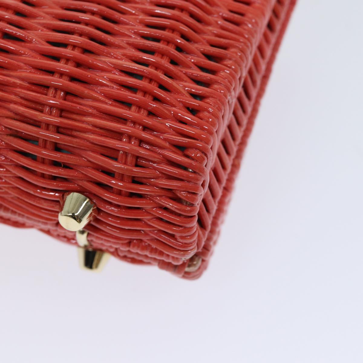 TIFFANY&Co. Chain Basket bag Shoulder Bag Wood Red Auth am6066