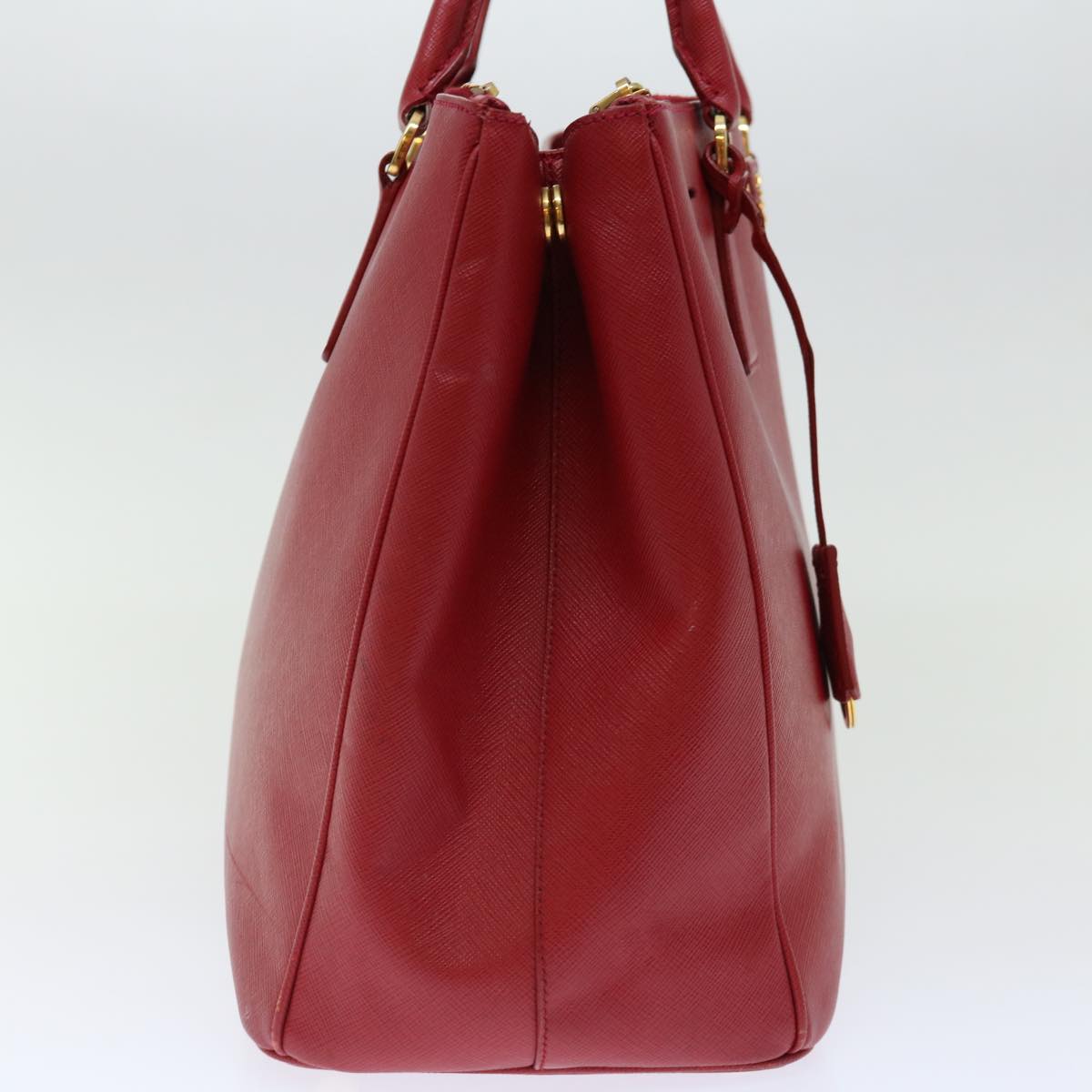 PRADA Galleria Hand Bag Safiano leather Red Auth am6067