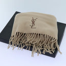 SAINT LAURENT Kneeling blanket Wool 27.6""""-55.1"""" Beige Auth am6069-7