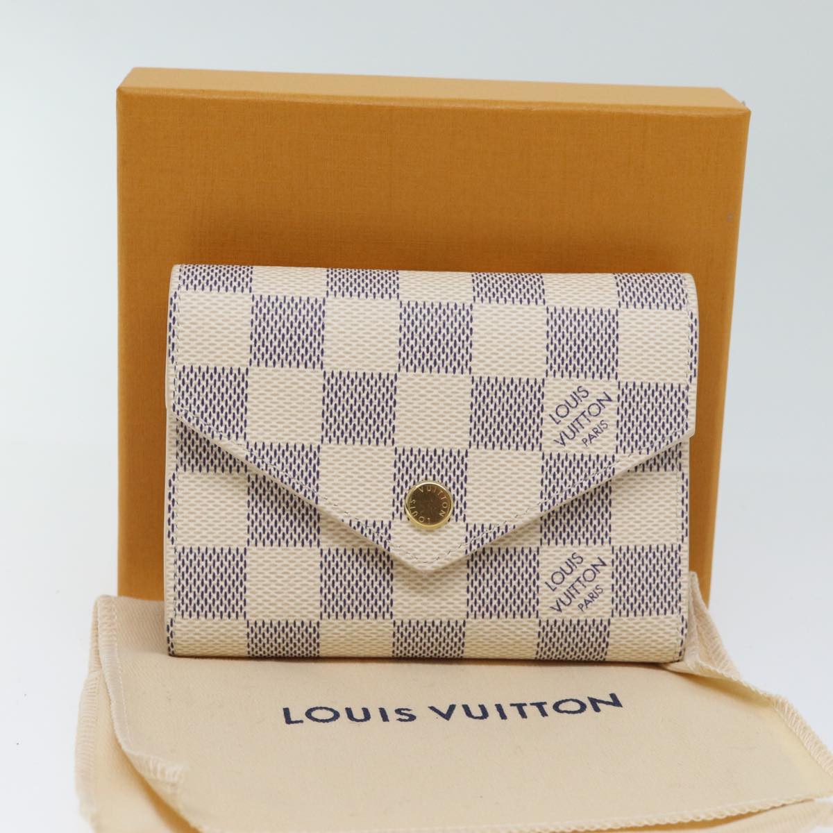 LOUIS VUITTON Damier Azur Portefeuille Victorine Wallet N64022 LV Auth am6071A