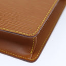 LOUIS VUITTON Epi Pochette Homme Clutch Bag Brown Zipang gold M52528 Auth am6094-15