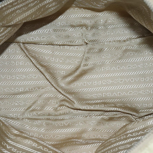 PRADA Shoulder Bag Nylon Beige Auth am6097