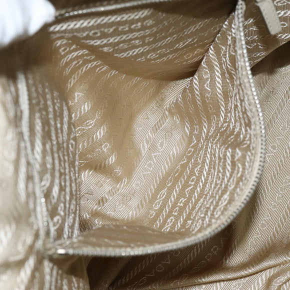 PRADA Shoulder Bag Nylon Beige Auth am6097