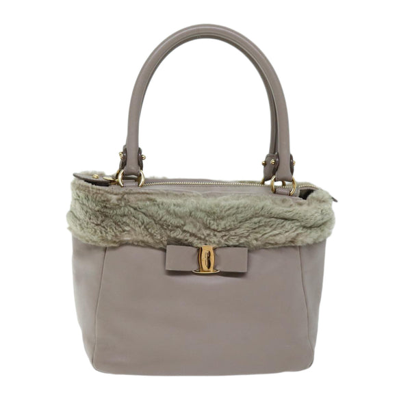 Salvatore Ferragamo Hand Bag Leather Pink Auth am6099