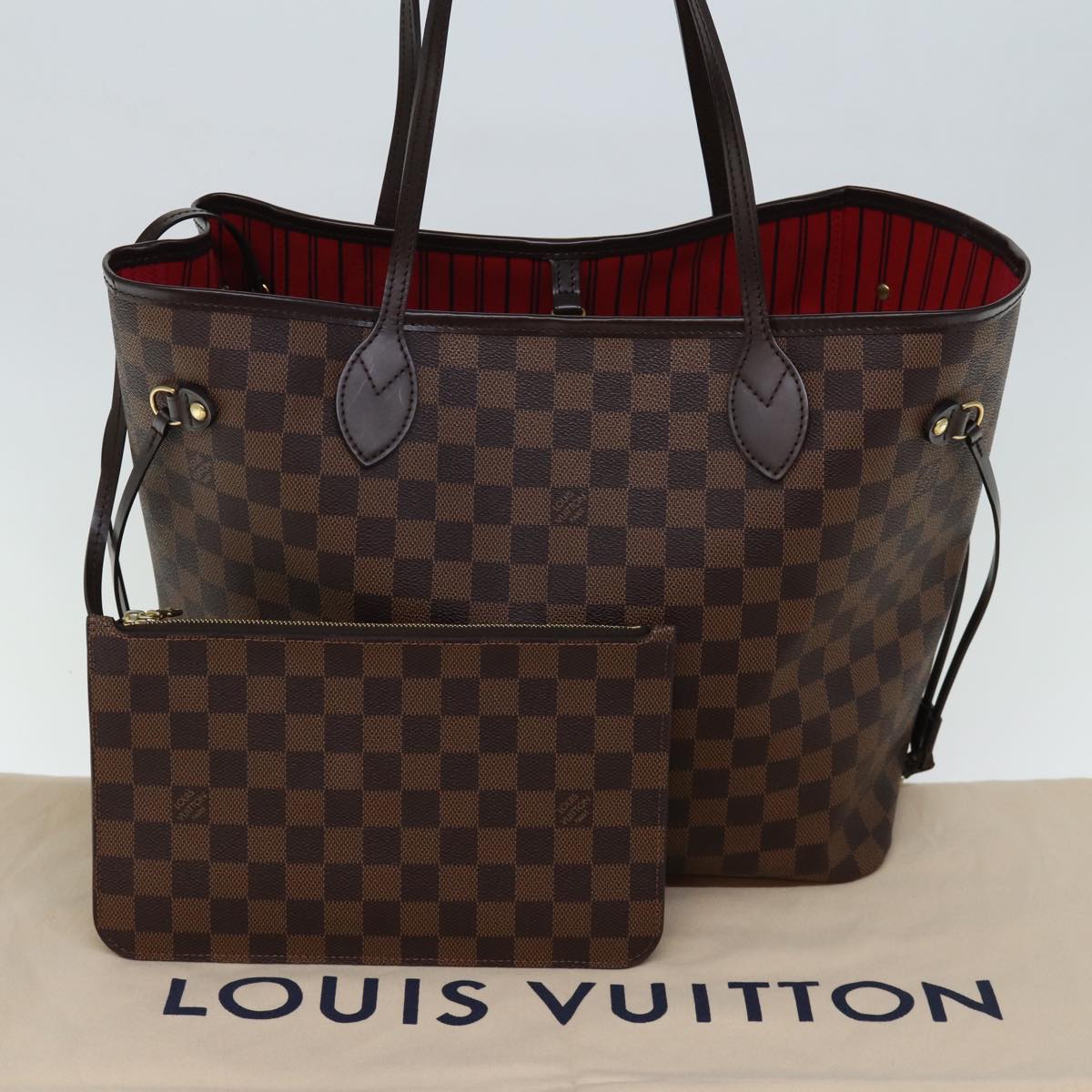 LOUIS VUITTON Damier Ebene Neverfull MM Tote Bag N51105 LV Auth am6117A