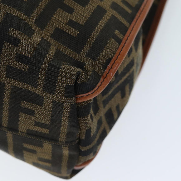 FENDI Zucca Canvas Tote Bag Brown Black Auth am6121